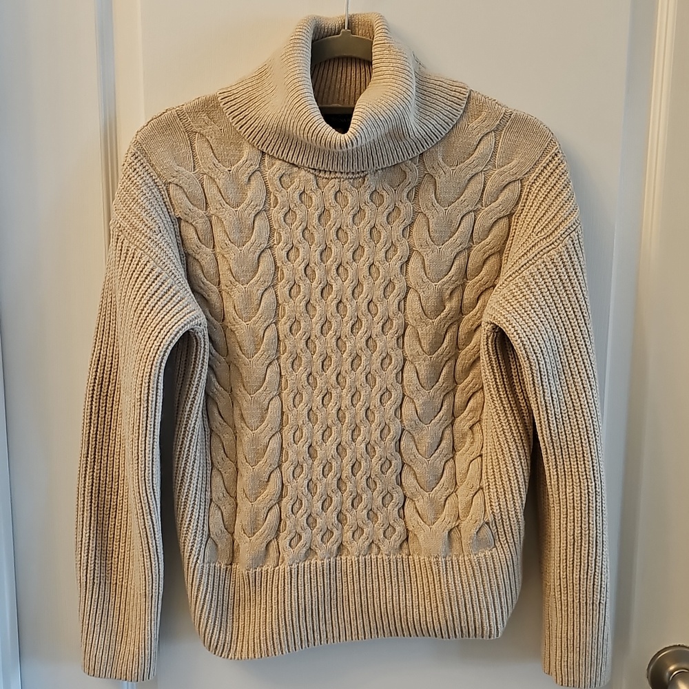 Banana Republic Neutral Cable Turtleneck Sweater